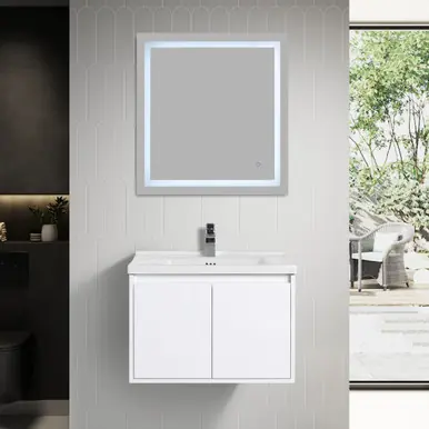 While Supplies Last Blossom V8035 28 01 C Bern 28" Wall Hung Vanity with Ceramic Sink - Glossy White