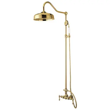 Flash Sale Kingston Brass CCK6172 Vintage Wall Mount Rain Drop Shower System, Polished Brass