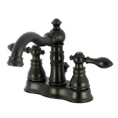 Kingston Brass Fauceture FSC1600ACL American Classic 4 in. Centerset Bathroom Faucet with Brass Pop-Up, - Matte Black Limited Time