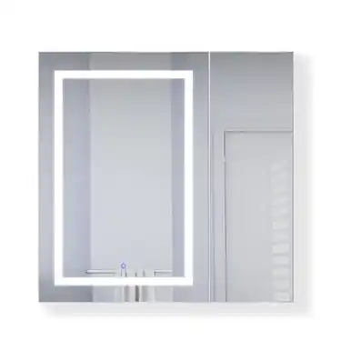 Mega Sale Krugg Svange3636L LED Mirror Medicine Cabinet 36 Inch W x 36 Inch w/Dimmer & Defogger - Left Hinged