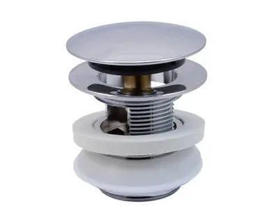 Last Chance Mountain Plumbing BDWOF-ST/PW EZ-Click Bath Tub Drain With Overflow (drain tube not included) - Polar White