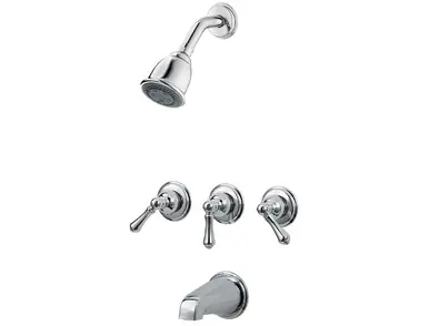 Don’t Miss Out Price Pfister LG01-81BC Three Handle Tub & Shower Faucet-Chrome
