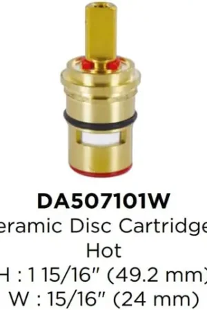 Affordable Gerber DA507101W Brass Ceramic Disc Cartridge Hot Side D Shaped For Melrose And Sheridan