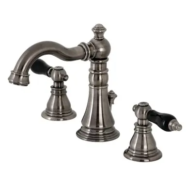 Kingston Brass Fauceture FSC1974AKL Duchess Widespread Two Handle Bathroom Faucet with Retail Pop-Up, Black Stainless Buy Direct