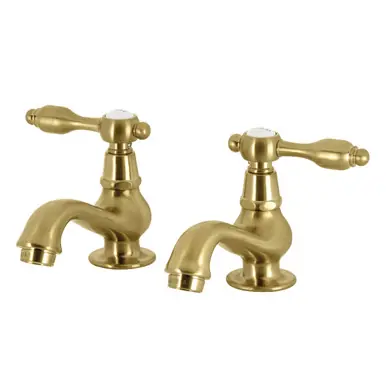 Free Returns Kingston Brass KS1107TAL Tudor Basin Tap Faucet, - Brushed Brass