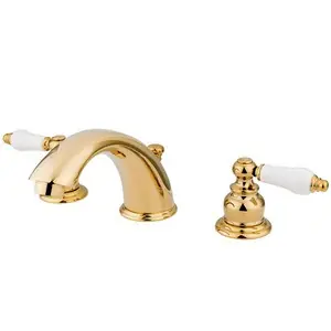 Buy Today Kingston Brass Two Handle 8" to 16" Widespread Lavatory Faucet with Pop-Up Drain Drain - Polished Brass KB972B