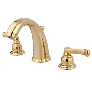 Genuine Kingston Brass Two Handle 8" to 16" Widespread Lavatory Faucet with Pop-Up Drain Drain - Polished Brass KB982FL