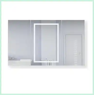 Limited Time Krugg Svange6036LRR 3 Door LED Mirror Medicine Cabinet 60 Inch W x 36 Inch w/Dimmer & Defogger - Left Hinge on Middle Door
