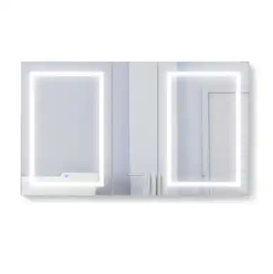 Fresh Stock Krugg Svange6636DLLR 3 Door Mirror Medicine Cabinet 66 Inch W x 36 Inch w/Dimmer & Defogger - Left Hinge on Middle Door