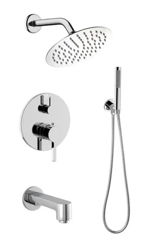 Money Back Guarantee Lexora Salamonio Stainless Steel Tub & Shower Faucet with Hand Shower - Chrome