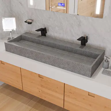 Money Back Guarantee Alfi ABCO48TR 48" x 18" Solid Concrete Gray Matte Trough Sink for the Bathroom