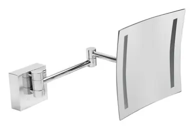 Exclusive Offer Alfi ABM8WLED-PC Polished Chrome Wall Mount Square 8" 5x Magnifying Cosmetic Mirror with Light