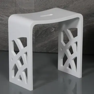 Alfi Designer White Matte Solid Surface Resin Bathroom / Shower Stool Direct From Manufacturer