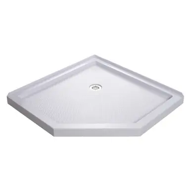 DreamLine DLT-2042420 SlimLine 42 in. D x 42 in. W x 2 3/4 in. H Corner Drain Neo-Angle Shower Base in White Grab Now