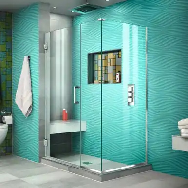 DreamLine SHEN-24405300-01 Unidoor Plus 40-1/2 in. W x 30-3/8 in. D x 72 in. H Hinged Shower Enclosure, Chrome Hardware Professional Grade