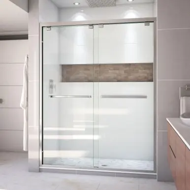 DreamLine SHDR-1660760-04 Encore 56-60 in. W x 76 in. H Semi-Frameless Bypass Shower Door in Brushed Nickel Budget
