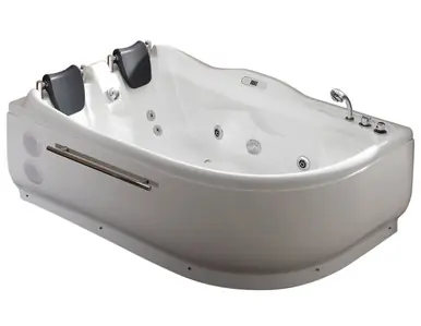 EAGO AM124ETL-R 6 ft Right Corner Acrylic White Whirlpool Bathtub for Two Premium