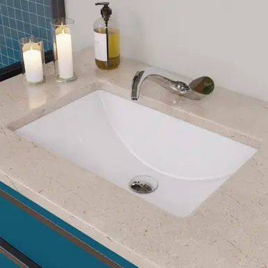 Instant Buy EAGO BC227 White Ceramic 22"x15" Undermount Rectangular Bathroom Sink