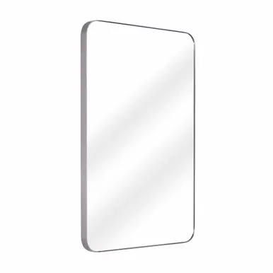 Fine Fixtures Rectangular Mirror 16 Inch X 24 Inch - Round Corners - Satin Nickel - MRR1624SN Must Have