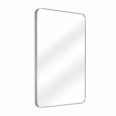 Buy Direct Fine Fixtures Rectangular Mirror 18 Inch X 26 Inch - Round Corners - Satin Nickel - MRR1826SN