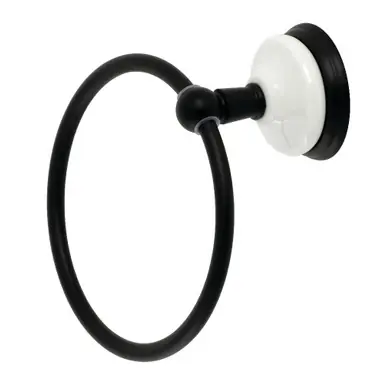 Hassle-Free Returns Kingston Brass BA1114MB Victorian Towel Ring, Matte Black