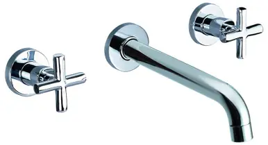 Alfi AB1035-PC Polished Chrome 8" Widespread Wall-Mounted Cross Handle Faucet Affordable