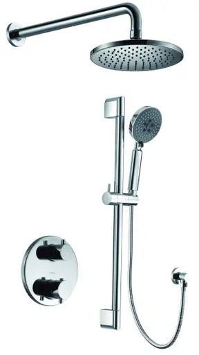 Alfi AB2545-PC Polished Chrome Round Style 2 Way Thermostatic Shower Faucet Set Budget