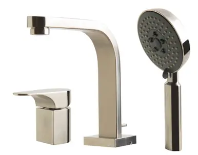 Alfi AB2703-BN Brushed Nickel Deck Mounted Tub Filler and Round Hand Held Shower Head Free Shipping