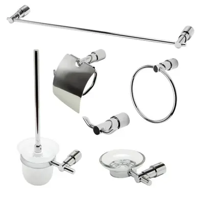 Authentic Alfi AB9508-PC Polished Chrome 6 Piece Bathroom Accessory Set