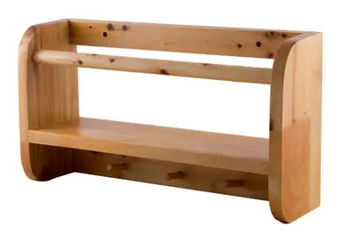 Alfi AB5508 18" Wall Mounted Wooden Shelf & Hooks Bathroom Accessory Get Yours