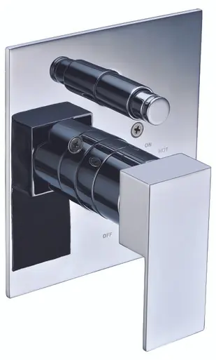 Deal Alfi AB6801-PC Polished Chrome Modern Square Pressure Balanced Shower Mixer Faucet with Diverter