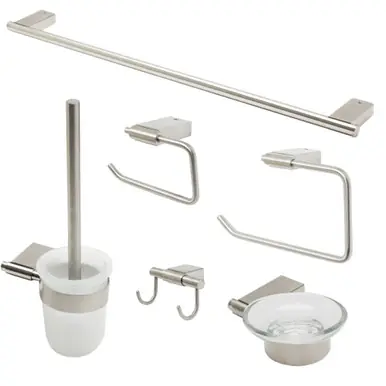 One Day Deal Alfi AB9515-BN Brushed Nickel 6 Piece Bathroom Accessory Set