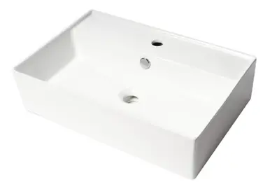 Alfi ABC901-W White 24" x 16" Modern Rectangular Above Mount Ceramic Sink with Faucet Hole Holiday Sale
