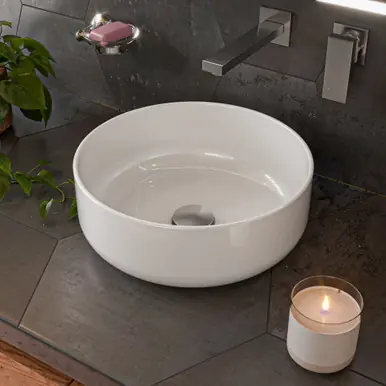 Alfi ABC907-W White 15" Round Above Mount Ceramic Sink Flash Sale