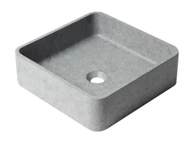 Latest Alfi ABCO16S 16" Solid Concrete Chiseled Style Square Above Mount Vessel Sink