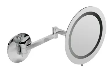 Free Returns Alfi ABM9WLED-PC Polished Chrome Wall Mount Round 9" 5x Magnifying Cosmetic Mirror with Light