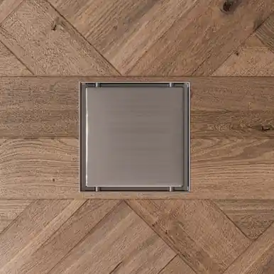 Alfi ABSD55B-BSS 5" x 5" Modern Square Brushed Stainless Steel Shower Drain with Solid Cover Weekend Sale