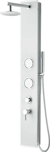 Limited Edition Alfi ABSP50W White Glass Shower Panel with 2 Body Sprays and Rain Shower Head