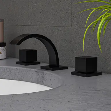 Alfi Black Matte Widespread Two Handle Modern Bathroom Faucet Buy Direct