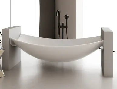 Alfi HammockTub2-WM White Matte 71" Solid Surface Resin Suspended Wall Mounted Hammock Bathtub Discount
