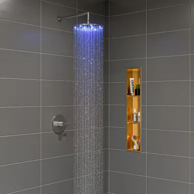 Alfi LED12R-BN Brushed Nickel 12" Round Multi Color LED Rain Shower Head Special Offer