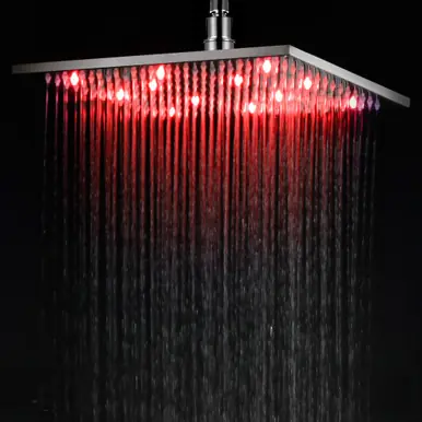 Alfi LED12S-BN Brushed Nickel 12" Square Multi Color LED Rain Shower Head Limited Offer