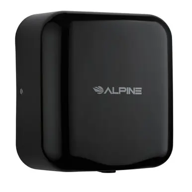 Limited Edition Alpine ALP400-10-BLA-PKG Hemlock Commercial Black Automatic High-Speed Electric Hand Dryer with Wall Guard