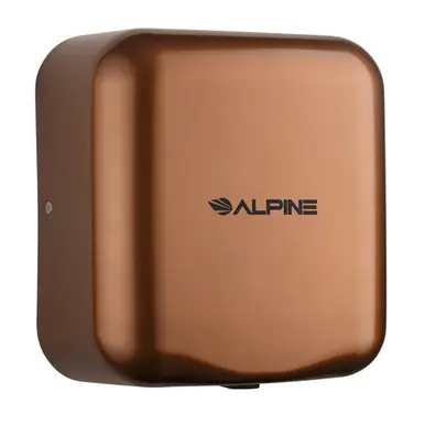 Place Order Alpine ALP400-10-COP-PKG Hemlock Copper 120-Volt High Speed Dry Commercial Automatic Electric Hand Dryer with Wall Guard