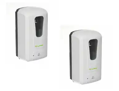 Alpine ALP430-L-2PK 1200 ml. Wall Mount Automatic Gel Hand Sanitizer Soap Dispenser in White (2-Pack) Hassle-Free Returns