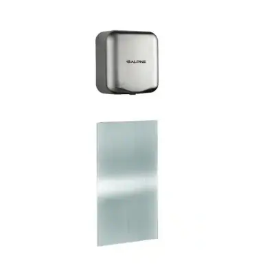 Alpine ALP400-20-SSB-PKG Hemlock Brushed Stainless Steel 220-Volt Commercial Automatic High-Speed Electric Hand Dryer with Wall Guard One Day Deal