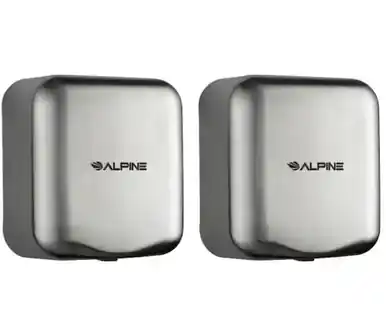 Affordable Alpine ALP405-10-SSB-2PK Willow Commercial Stainless Steel High Speed Automatic Electric Hand Dryer 2 Pack