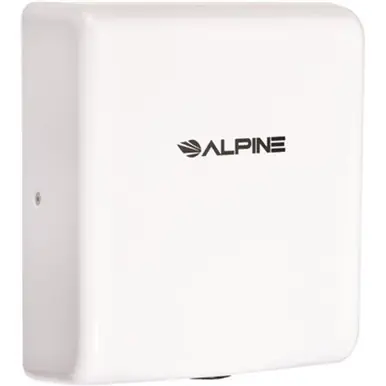 Alpine ALP405-10-WHI-PKG Willow Commercial White High Speed Automatic Electric Hand Dryer with Wall Guard Best Choice