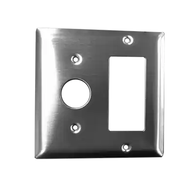 Amba AJ-DGP-B Jeeves Double Gang Plate For Towel Warmer - 4 1/2" W x 4 1/2" H x 1/4" D - Brushed Final Sale