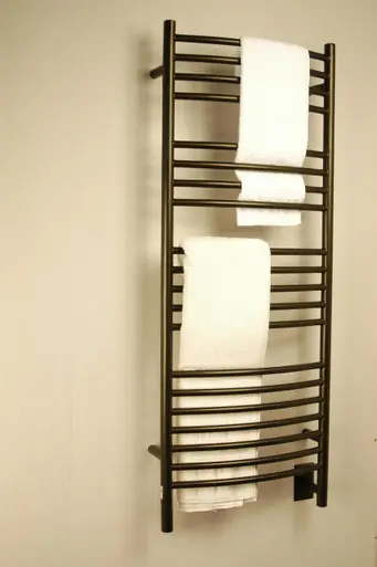 Amba Jeeves DCMB-20 D Curved Electric Heated Towel Warmer - Matte Black - 20-1/2" W x 52-3/4" H Clearance